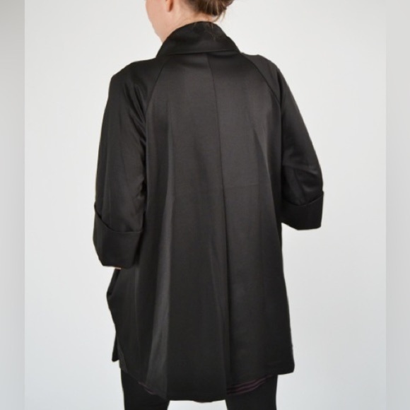 COMFY USA $155 Shawl Collar Draped Pleated Stretch Cuffed Jacket Top Green Sz XS - Picture 2 of 14